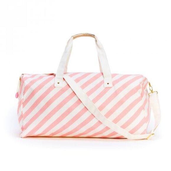 NWT ban.do Blush Ticket Stripe the getaway duffle bag - Picture 2 of 4